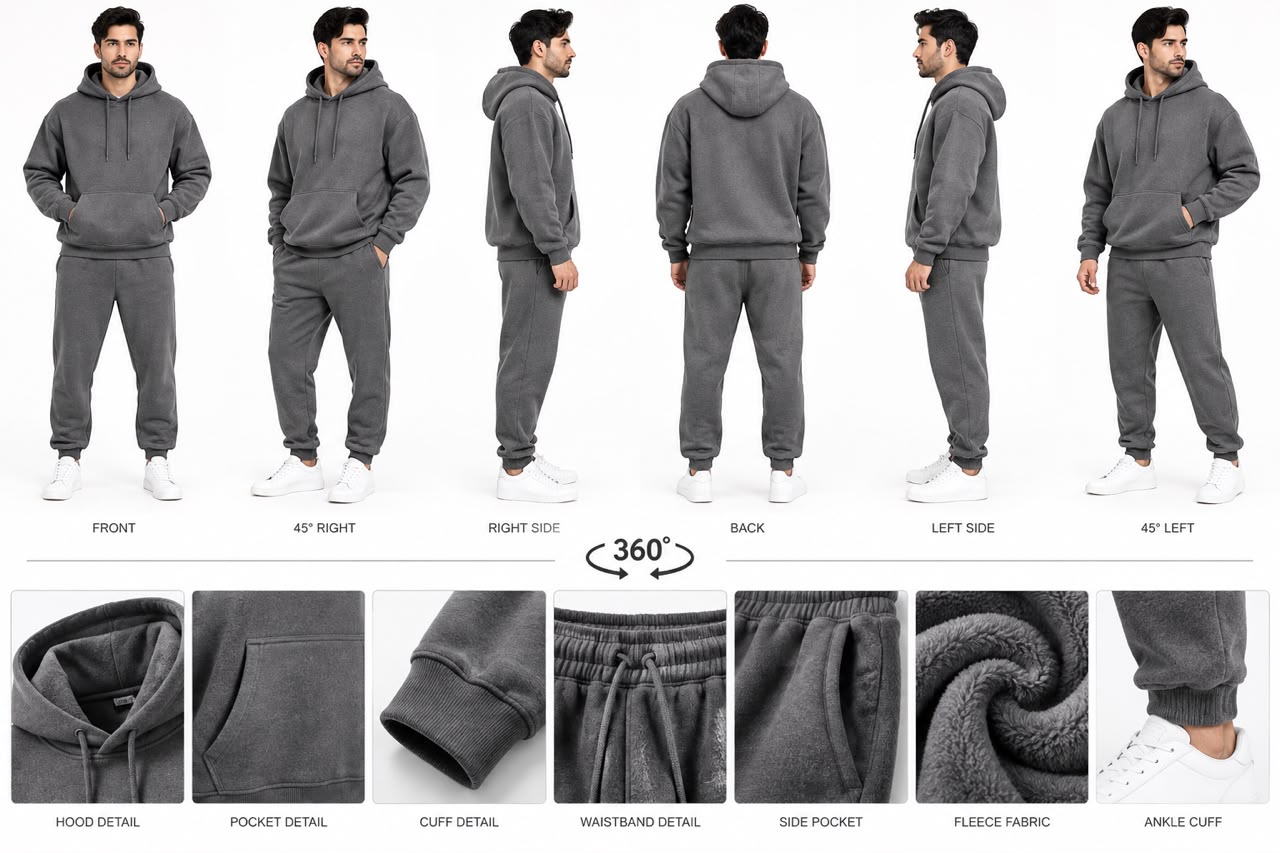 Wholesale Custom Heavyweight Fleece Tracksuits style for cool-weather and casual apparel