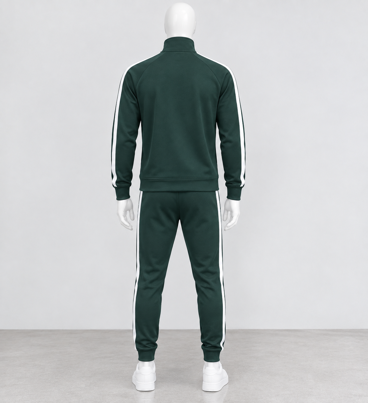 Men's Dark Green Track Jacket & Jogger Tracksuit Set image 3