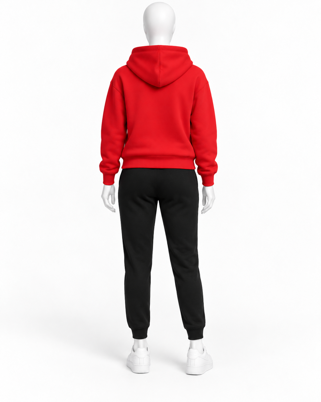 Women’s Red Heartbeat Hoodie Tracksuit Set – Red Pullover Hoodie & Black Jogger Pants image 3