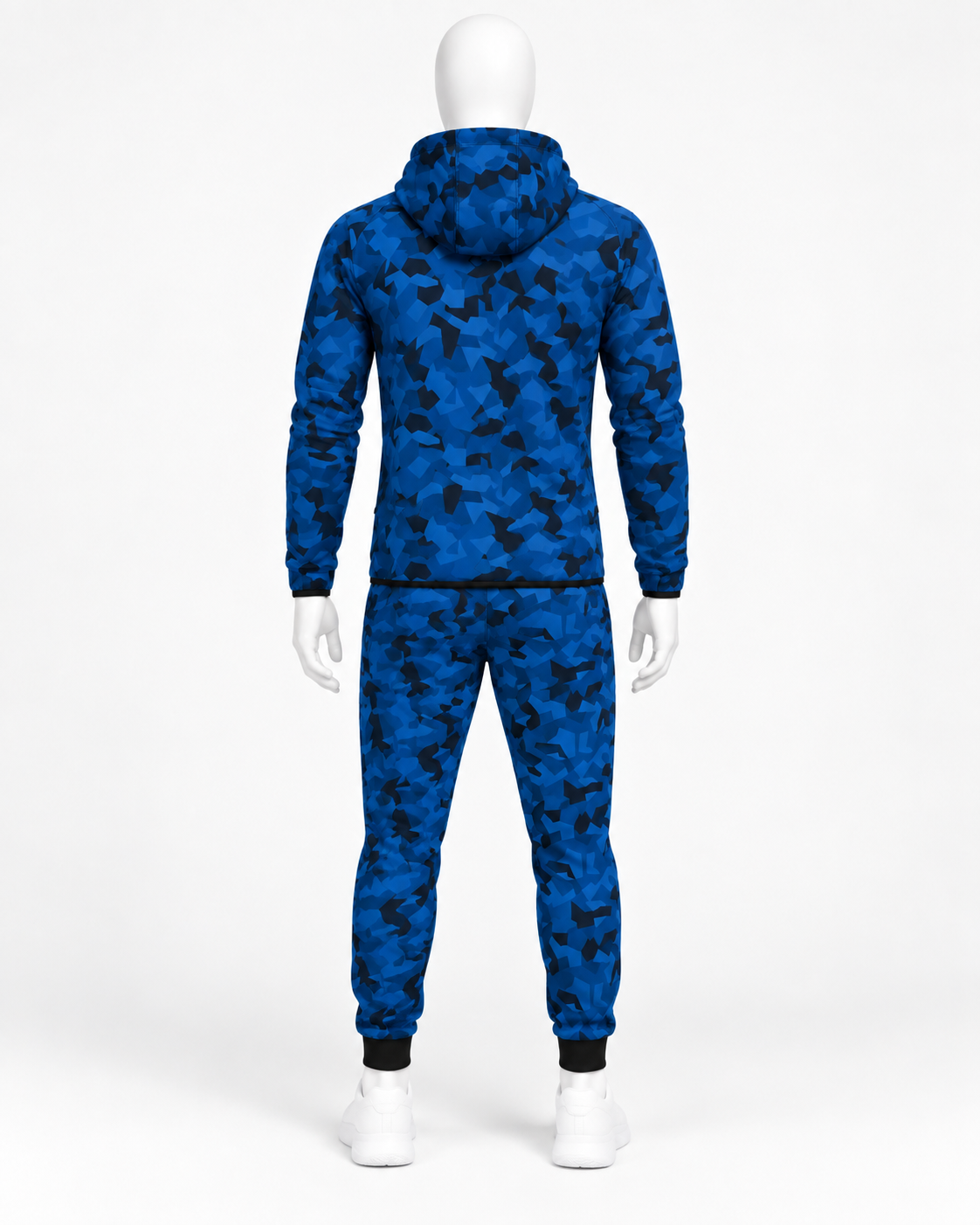 Men’s Blue Camouflage Tracksuit Set – Full Zip Hooded Jacket & Jogger Pants image 3