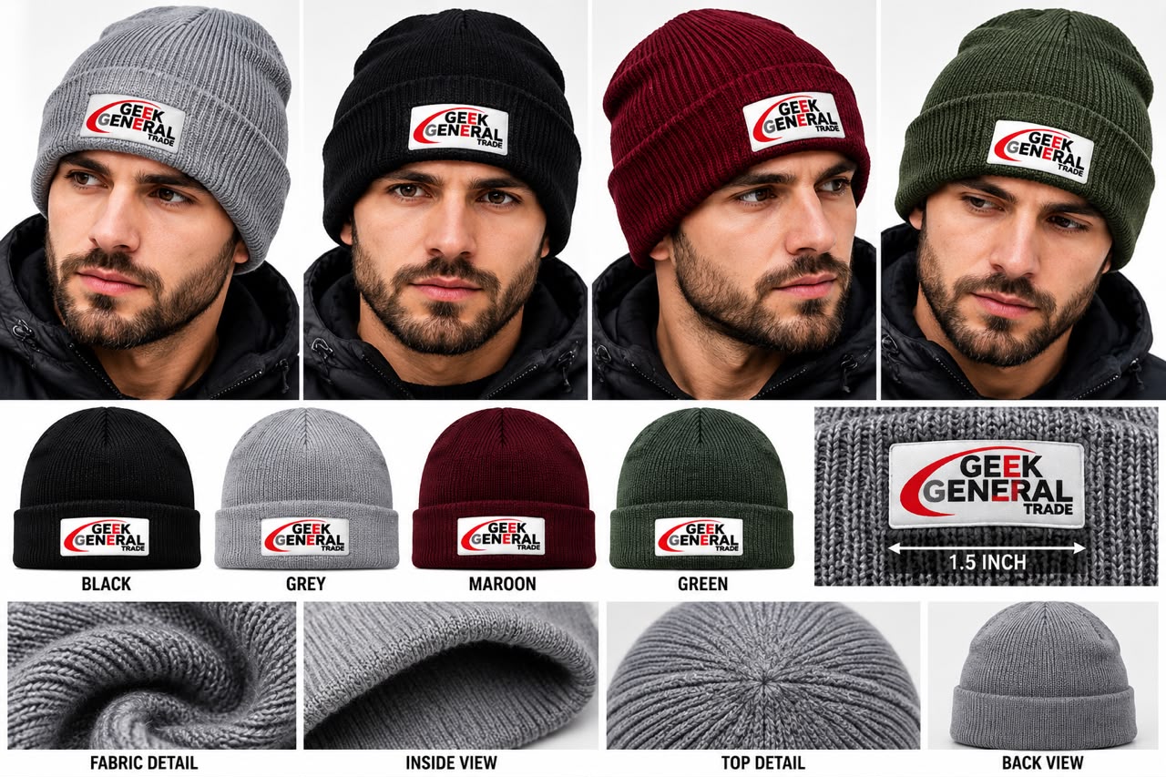 Custom Ribbed Knit Cuffed Beanie Hat image 3