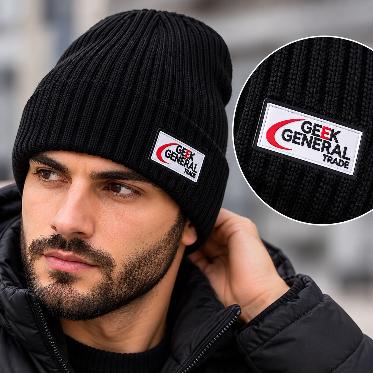 Ribbed Knit Beanie Custom Logo Beanie Manufacturer image 3