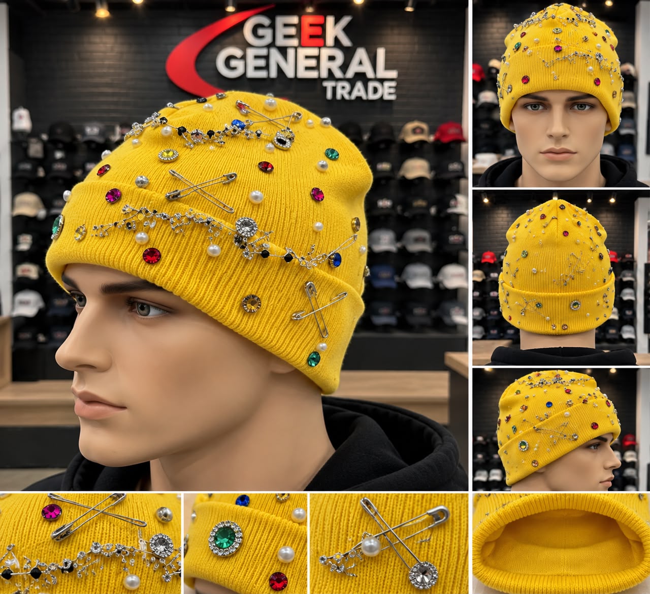 Custom Rhinestone Beanie Hat Custom logo, private label and wholesale bulk beanie image 2
