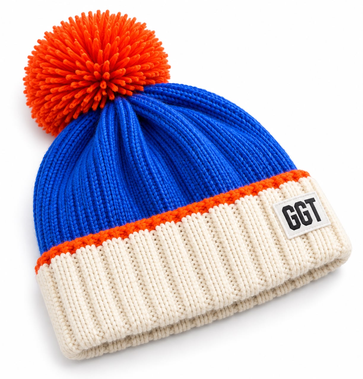 Custom Pom Pom Beanie Premium Two Tone Cuffed Beanie