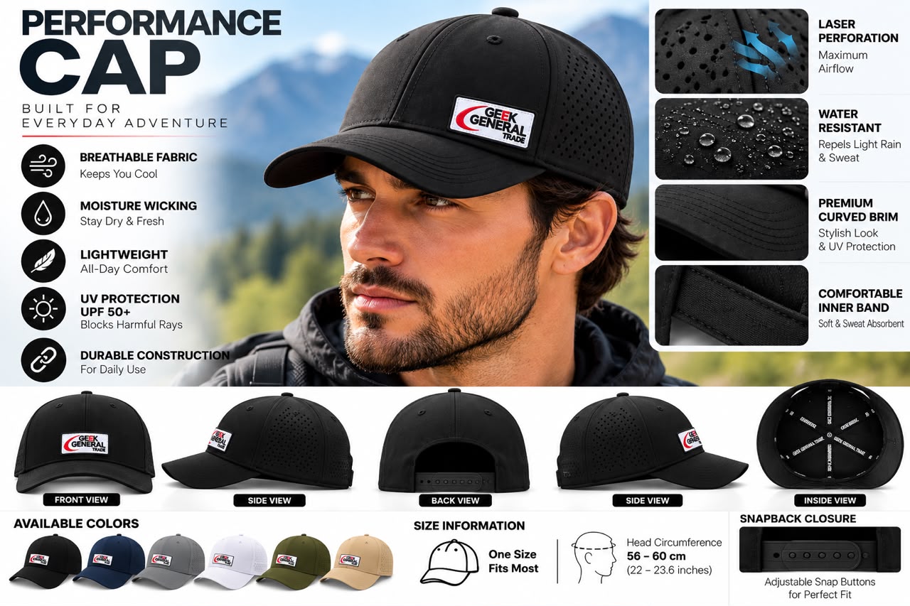 Custom Laser Performance Cap Breathable Snapback Sports Hat