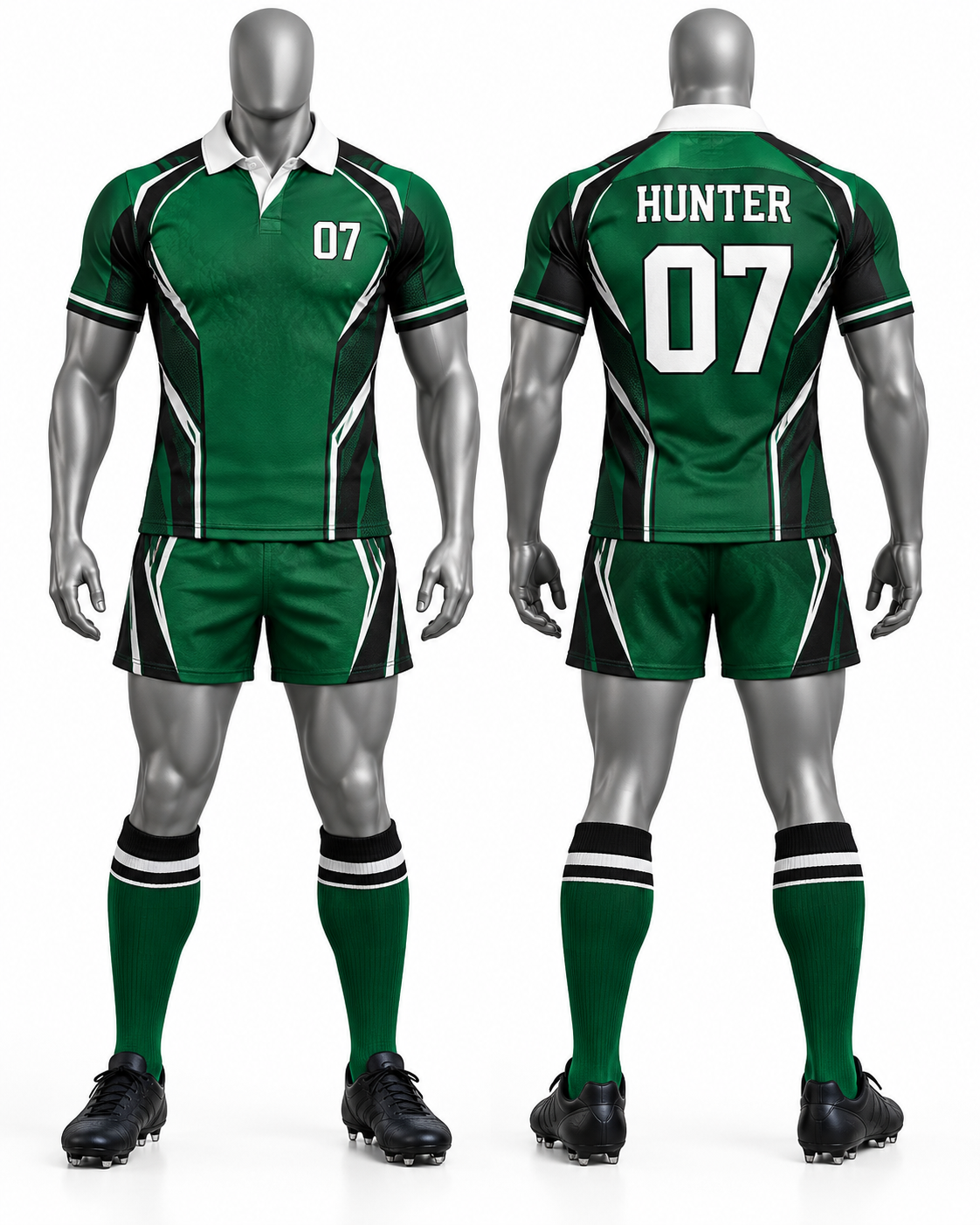 Custom Green Rugby Uniform Set – Premium Personalized Team Kit