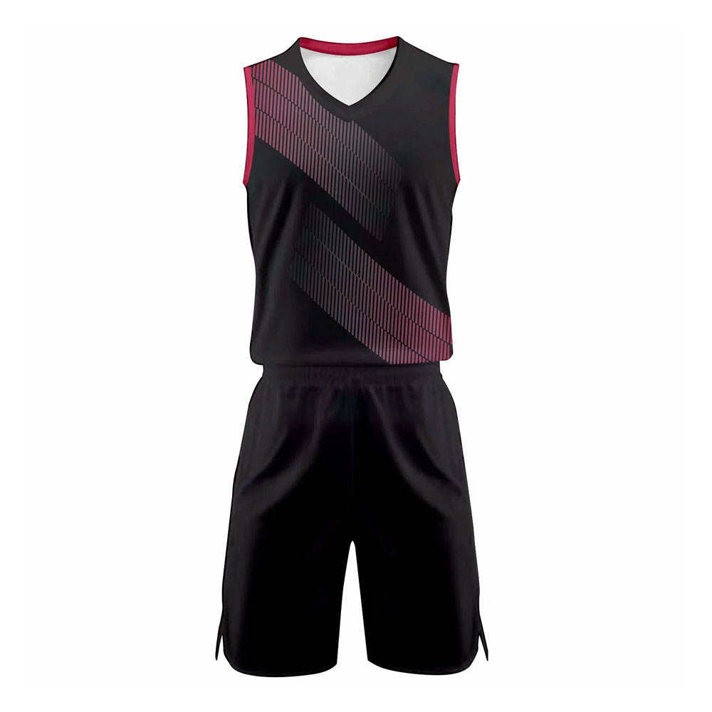 Custom Black & Magenta Volleyball Uniform Set – Sublimated Jersey & Shorts image 2