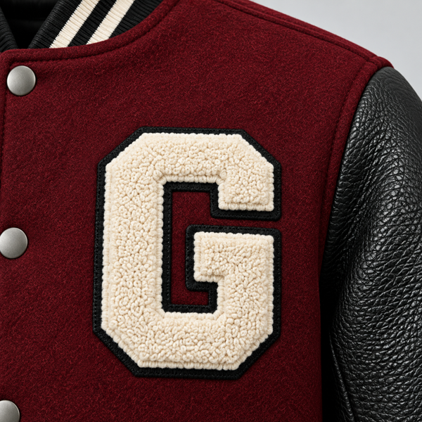 GEEK Leather Varsity Jacket Handcrafted Melton image 4