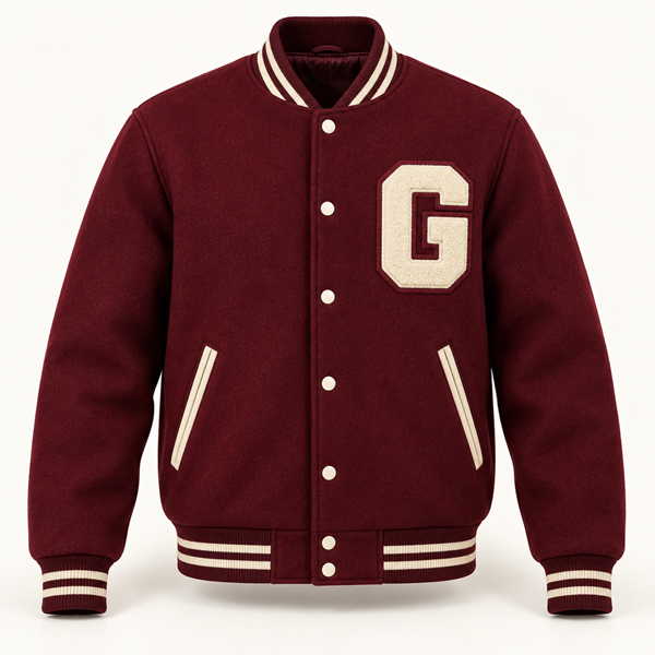 Custom Burgundy Varsity Jacket | Geek General Trade